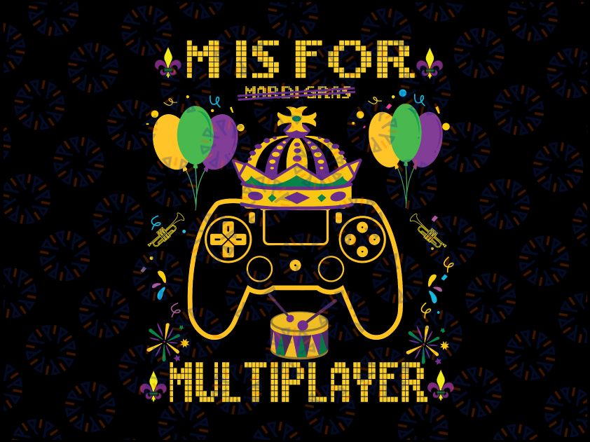 Video Game Mardi Gras Carnival Png, Gaming Controller Boy Png, Funny Gamer Png, Gaming Mardi Gras New Orleans Party Png