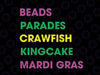 Mardi Gras Carnival Svg, Beads Parade Crawfish Cajun Festival Svg, Fleur De Lis Svg, New Orleans SVG, Crawfish Svg, Png, Svg Files For Cricut