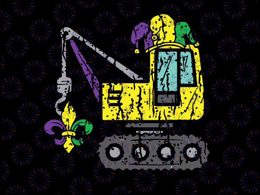 Jester Crane Mardi Gras PNG, Mardi Gras New Orleans 2022 Png, Crane truck Png, Mardi Gras Jester Hat SUBLIMATION