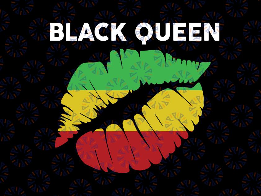 BLACK Queen Black History Month Svg, Juneteenth Svg, Afro Lips Svg, svg for CriCut silhouette, African American History Pride Svg