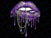 Mardi Gras Carnival Costume Purple & Gold Fleur-de-lis Lips Png ,Mardi Gras Png, Digital download