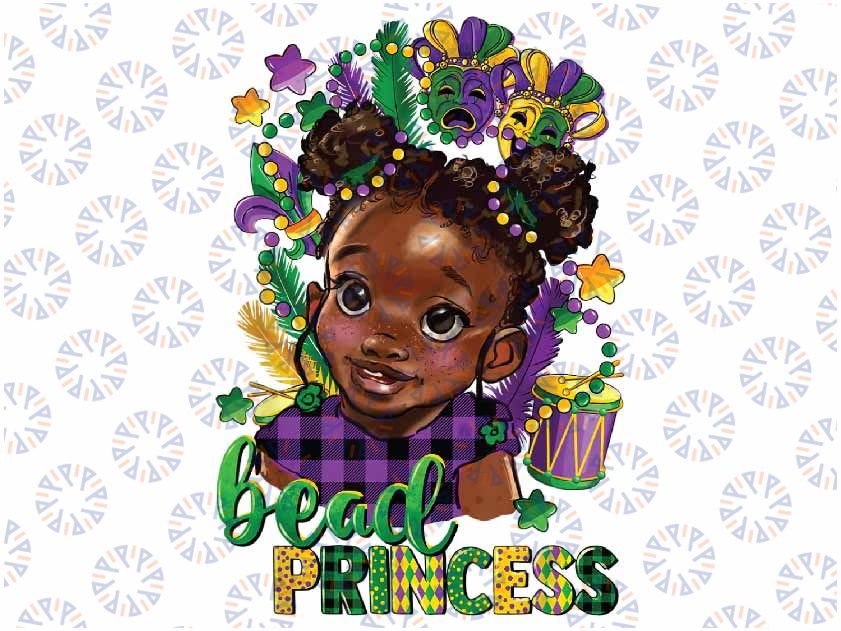 Bead Princess Mardi Gras Black Kids Girls African Png ,Mardi Gras Png, Digital download