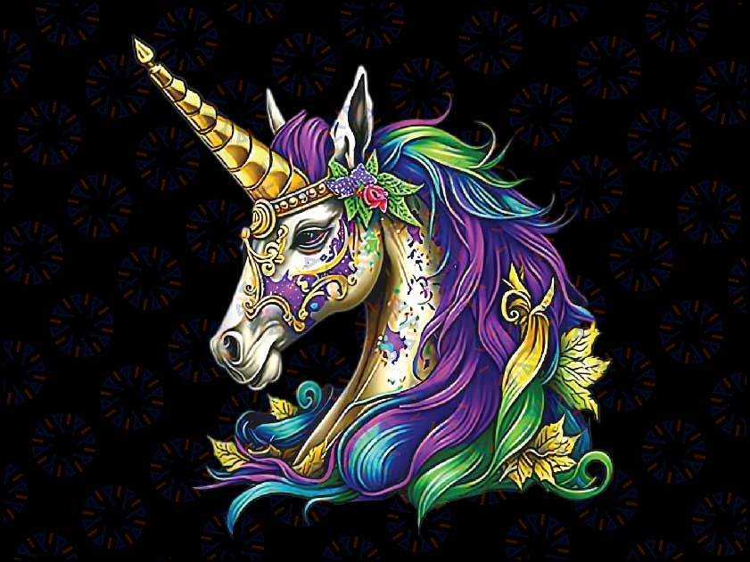 Happy Mardi Gras Unicorn Girls Png ,Mardi Gras Png, Digital download