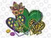 Mardi Gras Hearts Leopard Print Fleur de lis Symbol Mask Png ,Mardi Gras Png, Digital download