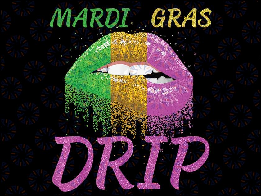 Mardi Gras Drip Costume Sexy Lips Women Girl Carnival 2023 Png ,Mardi Gras Png, Digital download