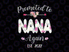 Promoted to Nana Again 2022 Png, Mother's Day Baby Announcement Png, Nana Again Est 2022 Png