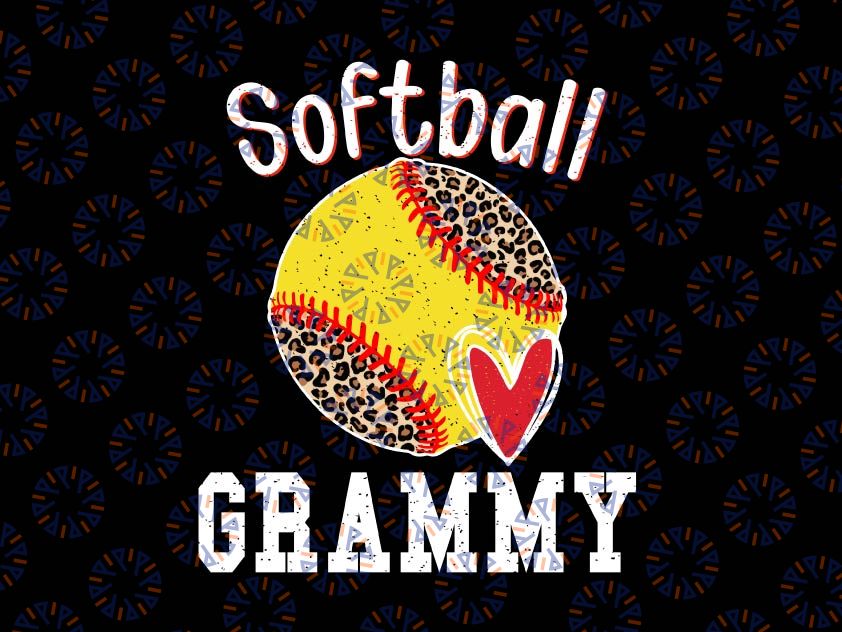 Softball Grammy Png, Leopard BallPng, Funny Mother's Day Png, Leopard Heart Png, Leopard Print Png, Love Softball Png