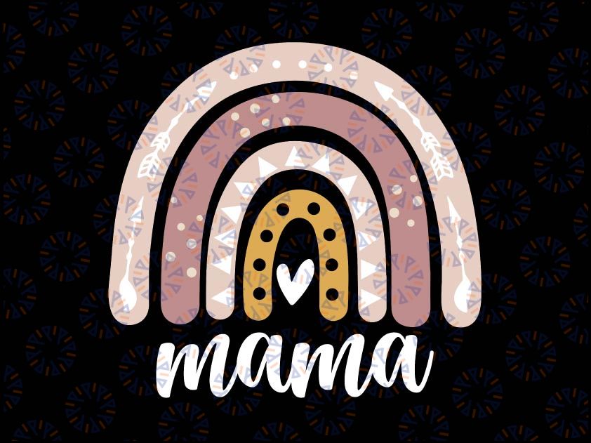 Mother's Day Boho Rainbow Mama Svg, Mama Rainbow Svg, Mother's Day Gift Svg, Gift for Mom, Mom Svg, Trendy Mom Svg