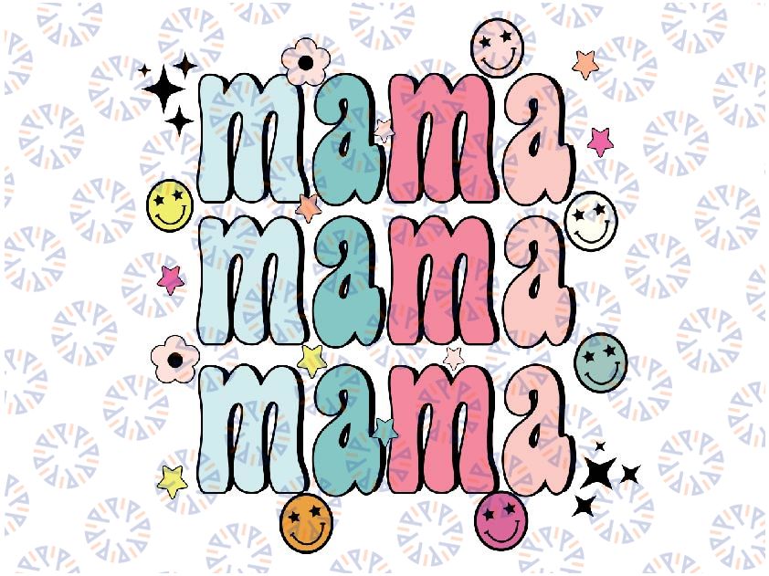 Retro Groovy Mama Matching Family Mother's Day Svg, Mama Life Svg, Mother's Day Svg, Digitral Download