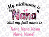 My Nickname Is Nana But My Full Name Is Nana Png, Happy Mother's Day Png, Gift For Mom Png, Mother's Day Png, Digital Download