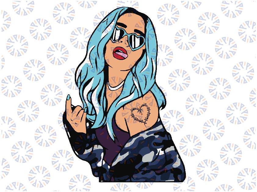 Karol G Svg, La Bichota Png, Team Karol Svg, La Bichota Svg, Personal Use Svg, Commercial Use Svg, Easy to Cut, Svg Karol G BLue Hair Svg