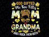 God Gifted Me Two Titles Mom And Grandma Happy Mother's Day Png, God Gifted  Mes-sy Bu-n Png, Mothers Day Png, Digital Download