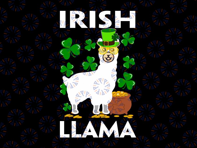 Lucky Irish Llama Svg, Shamrock St Patrick Day Animal Svg, Lucky Llama Svg, Lucky Irish Svg Cut Files for Cricut, Png, Dxf