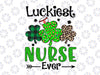 Luckiest Nurse Ever Png, Nursing St Patricks Day png, Shamrock Leopard png, St Patricks Day Png, Funny St Patrick's Day Nurse Png