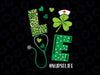 Love Shamrock Png, Stethoscope Nurse Life Png, St Patricks Day Png, Funny Green Plaid Love Nurse Shamrock Png, Stethoscope Png