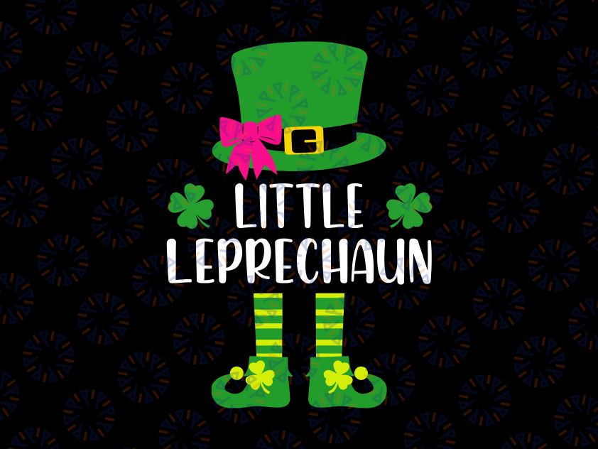 Little Leprechaun with Pink Bow SVG, St Patricks Day Svg png, Lucky Green Shamrock Teacher Svg, Shamrock