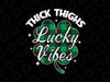 Thick Thighs Lucky Vibes Png, Buffalo Plaid Saint Patrick's Day Png, St. Patrick's Day Sublimation Design, Retro Png, St. Patrick's Print File