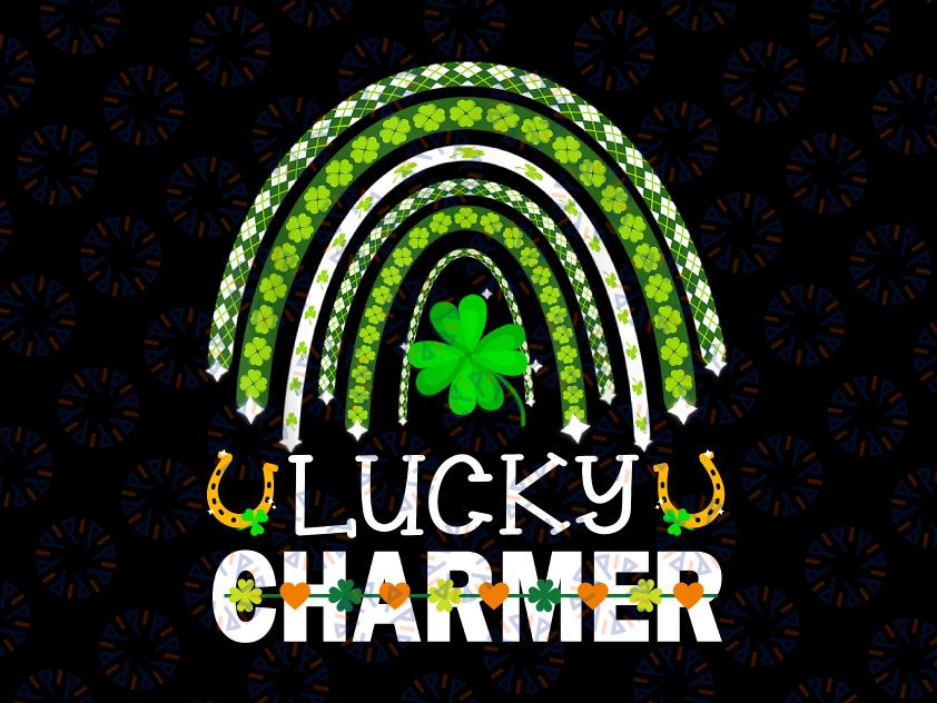 Lucky Charmer Png, Funny St Patrick Day Png, Rainbow Shamrock Png, St. Patrick's Day Png, Lucky Png