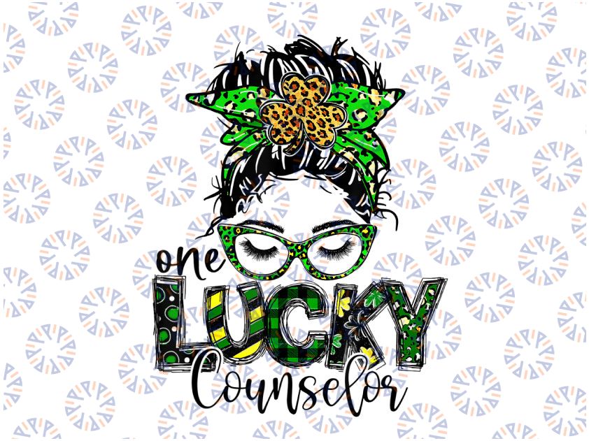 One Lucky Counselor PNG, St Patrick Day Teacher Png, One Lucky Conselor St. Patrick's Day PNG, St. Patrick's Day, Shamrock Sublimation Design