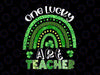 One Lucky Art Teacher Rainbow Shamrock PNG, St Patrick's Day Png, Leopard St Patricks Day Sublimation Designs Downloads