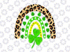 Cute Rainbow Leopard Shamrock Lucky PNG, St Patricks Day Png, Shamrock Png, St Patricks Day Png, Lucky Png, Rainbow Png