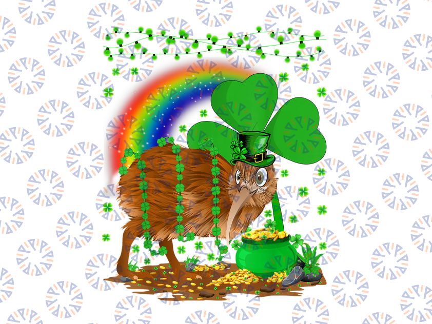 Kiwi Bird Lover Shamrock Png, Rainbow Kiwi Bird St Patrick's Day PNG, St. Patrick's Day Png, Shamrock Png, Saint Patrick's Day Png, Clover Png