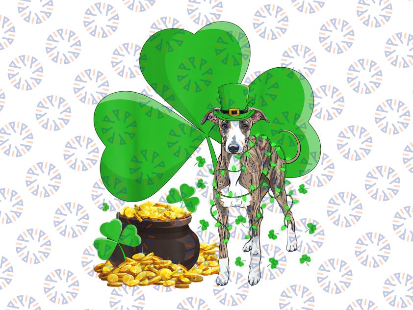 Leprechaun Hat Png, Shamrock Italian Greyhound Png, St. Patrick's Day Png, Irish Shamrock Png, Sublimation Designs