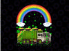 Shamrock Vintage Rainbow Garbage Truck Png, St. Patrick's Day Png, Happy Saint Patrick's Day Truck Sublimation Designs