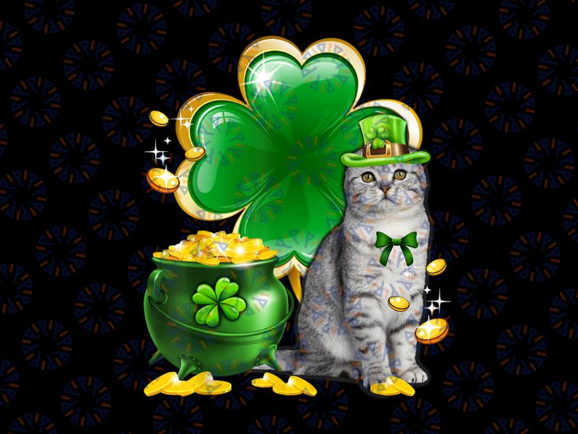 Cat Shamrock Png, St Patricks Day Cat Irish Png, Cat Shamrock Happy Saint Patrick's Day Pngm St Patrick's Day Png Sublimatione