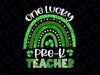 One Lucky Pre-K Teacher Rainbow PNG, St Patrick's Day Png, Shamrock St Patrick's Day Png, Teacher Sublimation Design