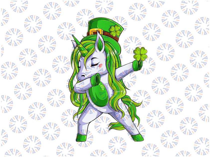 Dabbing Unicorn Leprechaun png, St Patricks Day png, Patrick's Day unicorn png, unicorn png, St Patrick's Day png, shamrock unicorn