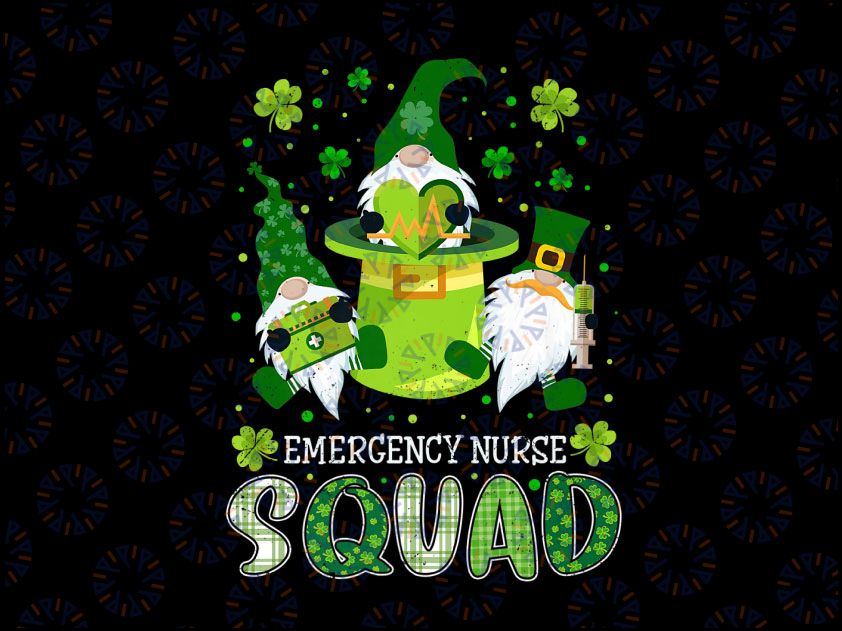 Emergency Nurse Squad PNG, Nursing St Patrick Day Gnomes Png, Leprechauns Gnomes Png, Nurse Png, Happy Patrick's Day, Png