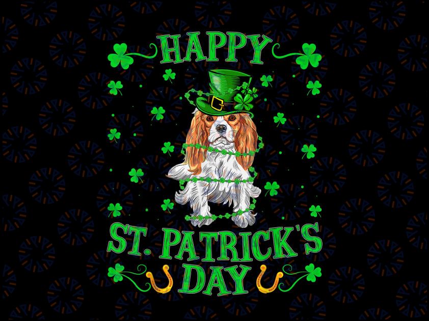 Leprechaun Hat Cavalier King Charles Spaniel St Patricks Day PNG, Patrick's Dog Png, Dog Leprechaun Hat Png, St Patricks Day Png