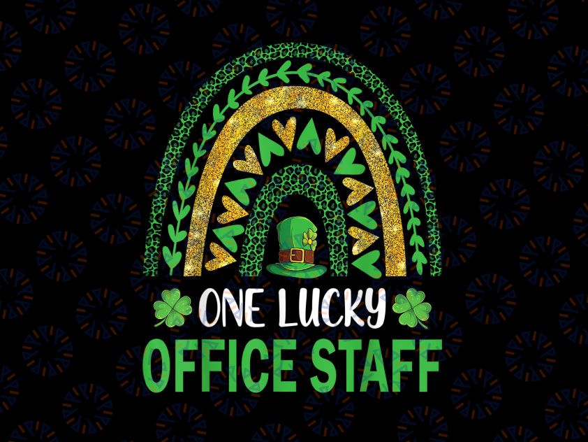 One Lucky Office Staff PNG, St Patricks Day Shamrock Rainbow Png, St Patrick's Day Png, Lucky Office Staff Png