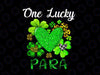 Shamrock Leopard Plaid One Lucky Para PNG, St. Patricks Day Png One Lucky Para Professional Png, Teacher Appreciation Png