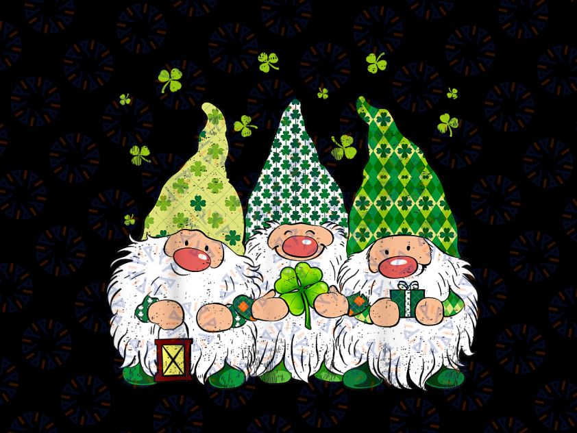 St Patricks Day Irish Gnomes Png, Leprechauns Funky St Pattys Day Png, St Patricks Day Gnomes Clipart Sublimation