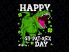 Happy St Patricks Day Dinosaur T-Rex PNG, Lucky saurus Png, St Patrick's Dinosaur Png, St Patricks Day Png