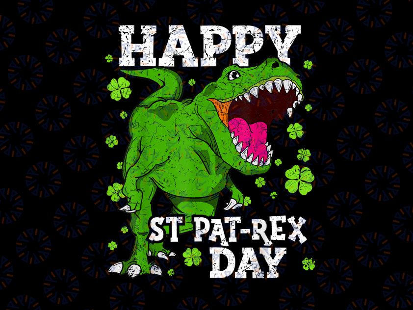 Happy St Patricks Day Dinosaur T-Rex PNG, Lucky saurus Png, St Patrick's Dinosaur Png, St Patricks Day Png