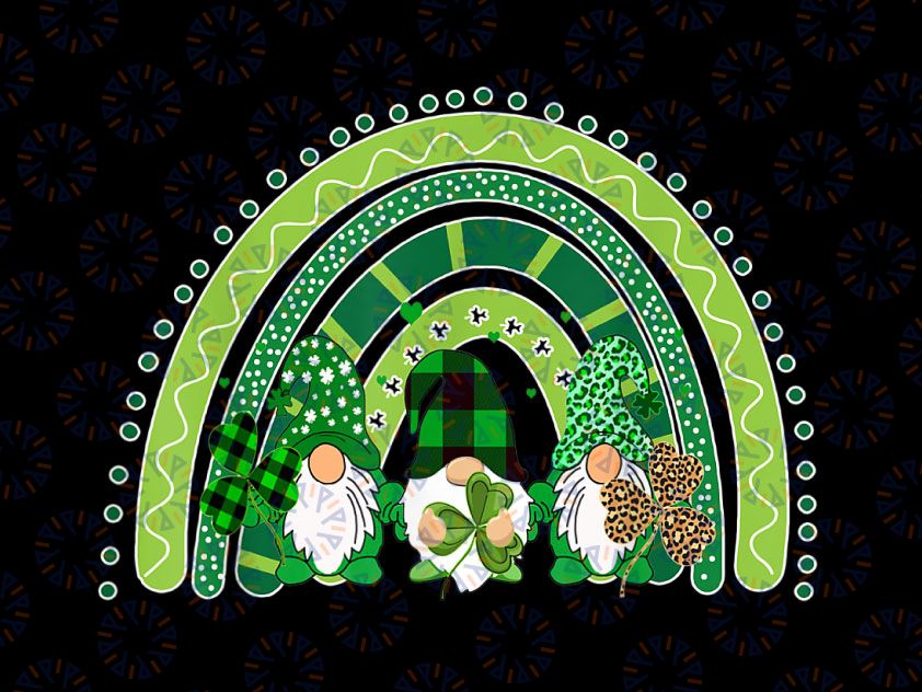 Lucky Rainbow Gnome PNG, Happy St Patricks Day Png, St Patrick's Day Sublimation PNG Design, Lucky 3 Gnomes