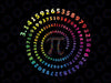 Spiral Pi Color Numbers PNG, Math Funny Pi Day Png, Math Teacher Geek png, 3.14 png
