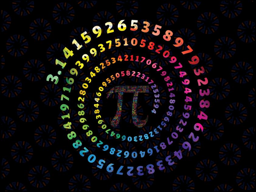 Spiral Pi Color Numbers PNG, Math Funny Pi Day Png, Math Teacher Geek png, 3.14 png