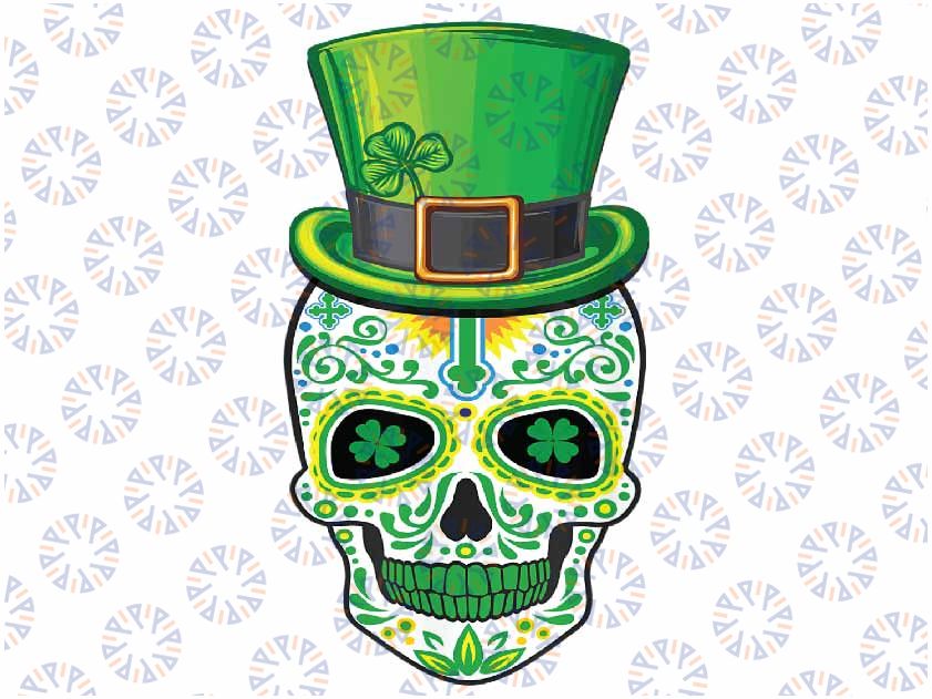 Skull St Patricks Day Irish Funny Saint Patricks Day of Dead Png, St Patrick Clipart, Saint Patricks, Shamrock Png, Png Sublimation