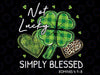 Not Lucky Simply Blessed Chris-tian Shamrock St Patricks Day Png, St Patricks Day PNG, Shamrock Leopard Heart, Digital Download