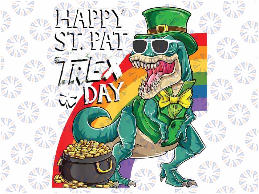 St Pat Rex Day Dinosaur St Patricks Day Boys Toddler Kids Png, Leprechaun Riding Dinosaur Png, St Patricks Day T rex Png, Digital Download