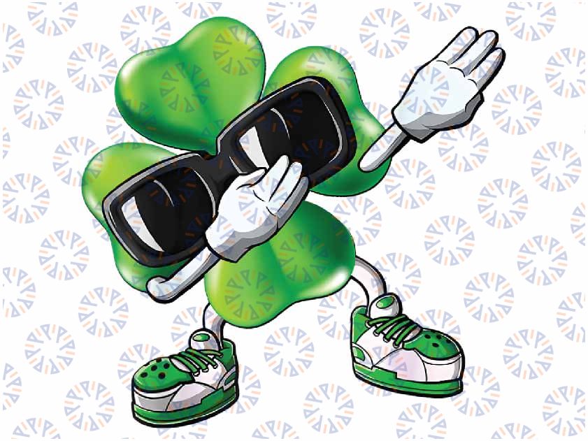 St Patricks Day Dabbing Shamrock Dance Png, Dabbing Clover Png, St. Patricks Day Png, Clover Png, Luck Png, Digital Download