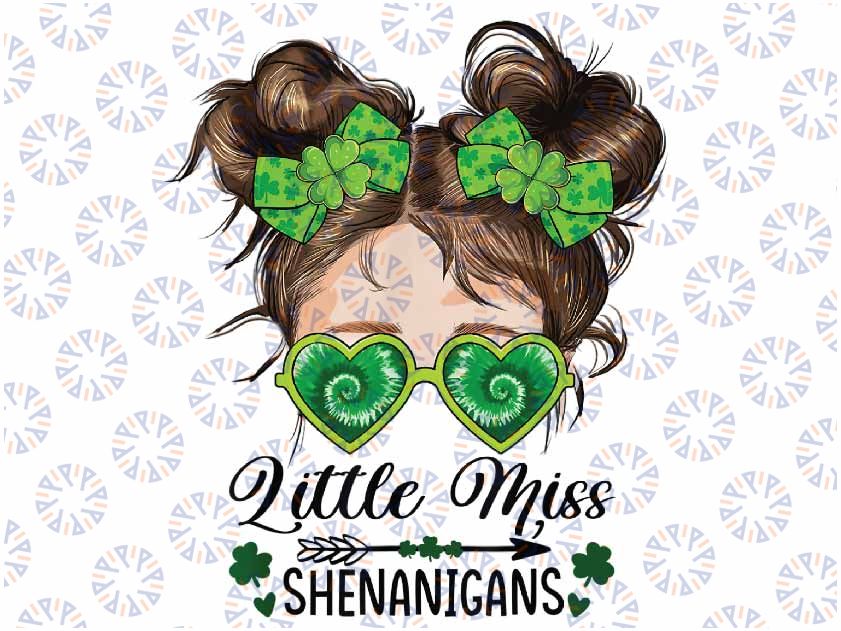 Little Miss Shenanigans St Patricks Day Kids Girls Png, St Paddys Day, Girls, Mini, Cute, Irish, Lucky, Shamrock Sublimation Design Download