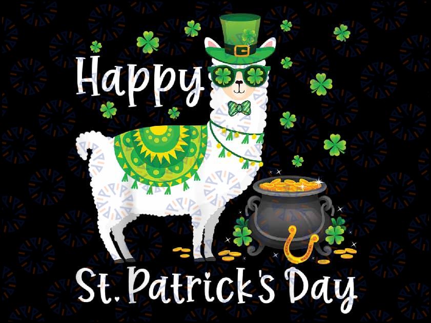 Happy St Patricks Day Llama Dad Mom Boy Girl Lucky Leprechaun Png, St Patricks Sheep Png, Sheep with Shamrock Png, Digital Download