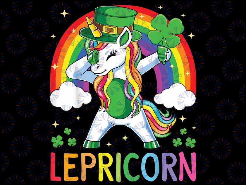 Lepricorn Unicorn St Patricks Day T-Shirt Kids Girls Lucky Png, Lepricorn Unicorn Png, St Patricks Day Png, Lucky Png, Digital Download