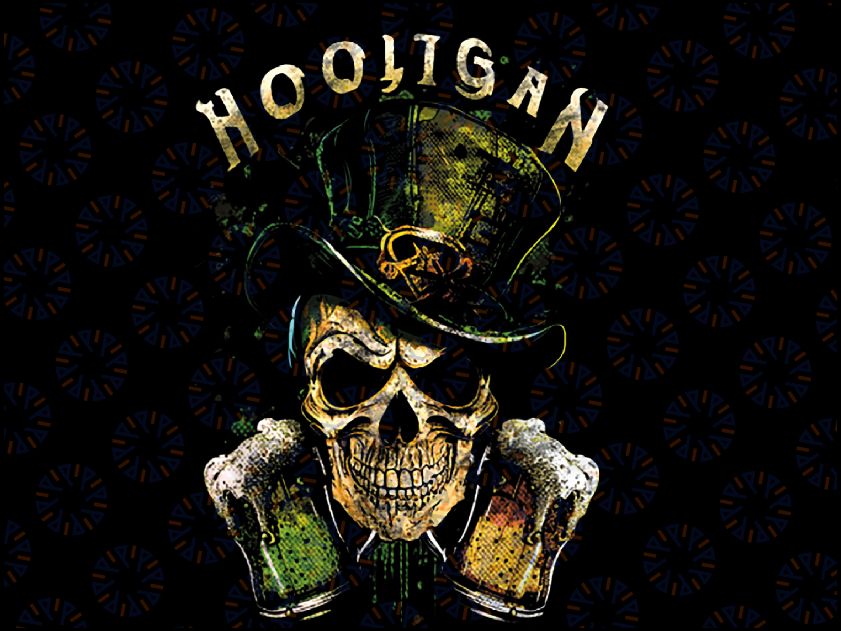 Hooligan Skull Beer Irish Png, Happy Patrick's Day Funny