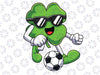 Funny St Patricks Day Shamrock Playing Soccer Boys Girls Png, St. Patrick's Day Png, Soccer ball Png, Digital Download